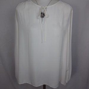 Violet Claire Blouse L White Long Sleeve Top White
